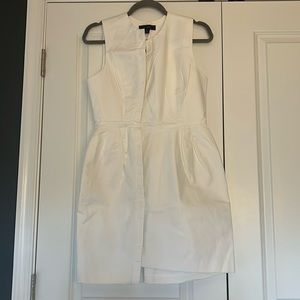 ELLERY Asymetric button front dress. White
